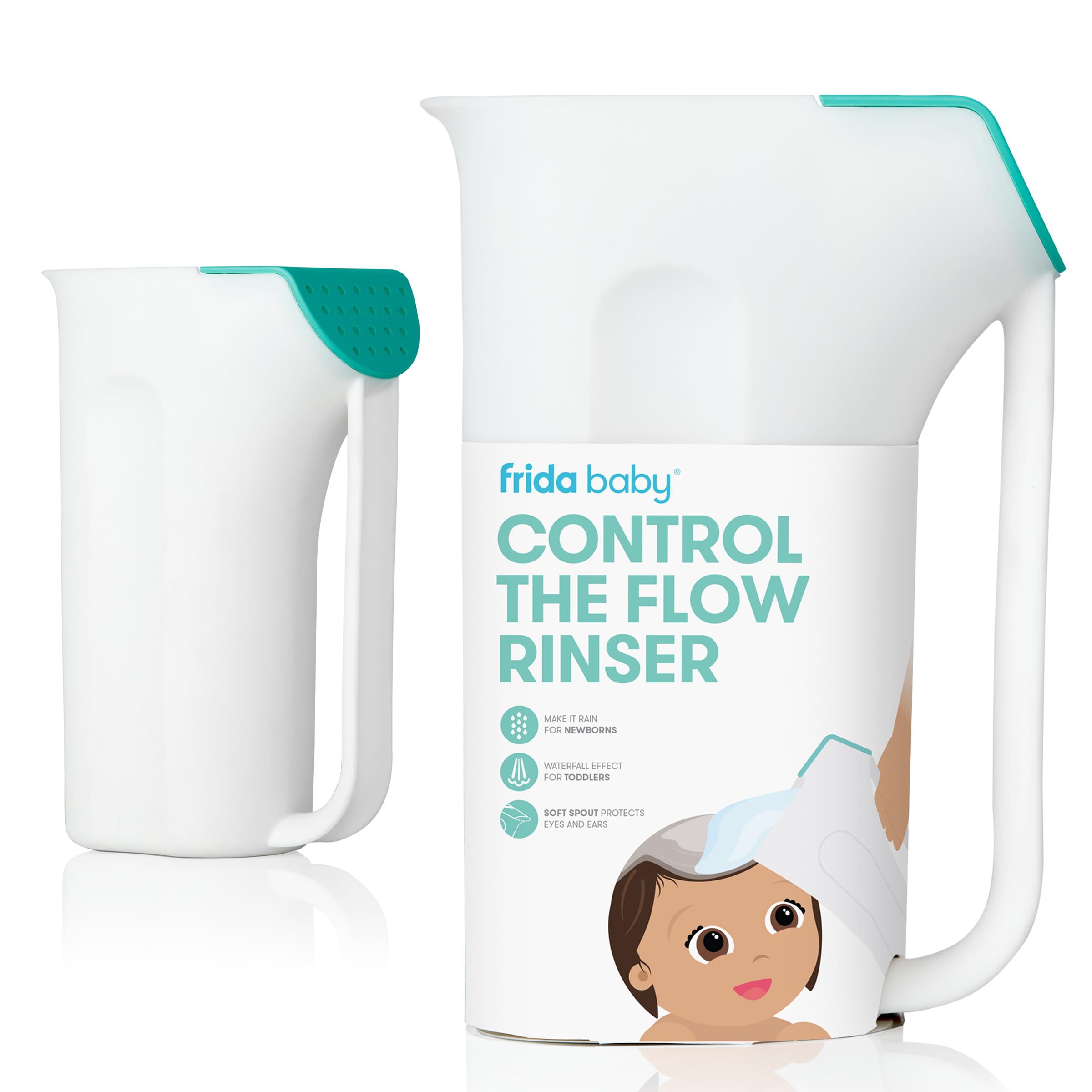 Vaso De Enjuague De Baño Frida Baby Control The Flow De 700 Ml Con Ducha Tipo Lluvia - Venta Internacional.