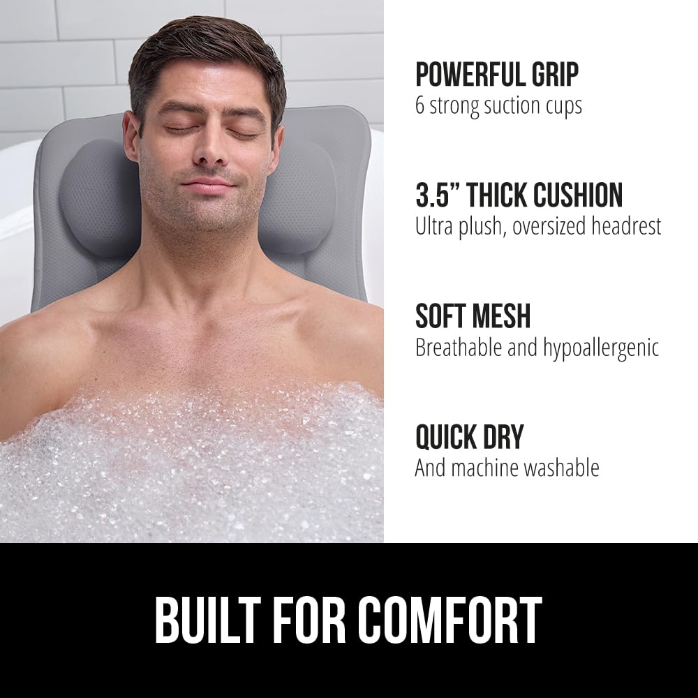 Foto 2 | Almohada De Baño Gorilla Grip Mesh Para Bañera Con Ventosas Gris - Venta Internacional.