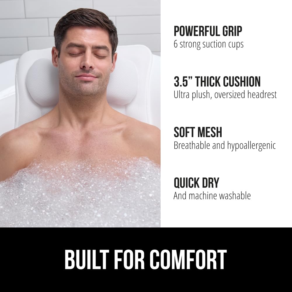 Foto 3 pulgar | Almohada De Baño Gorilla Grip Mesh Para Bañera Con Ventosas, Color Blanco - Venta Internacional.