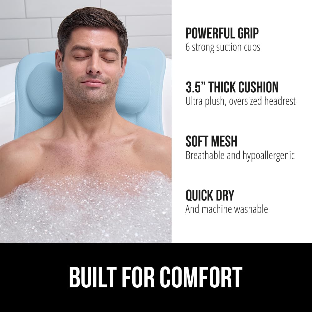 Foto 3 pulgar | Almohada De Baño Gorilla Grip Mesh Para Bañera Con Ventosas Azul - Venta Internacional.