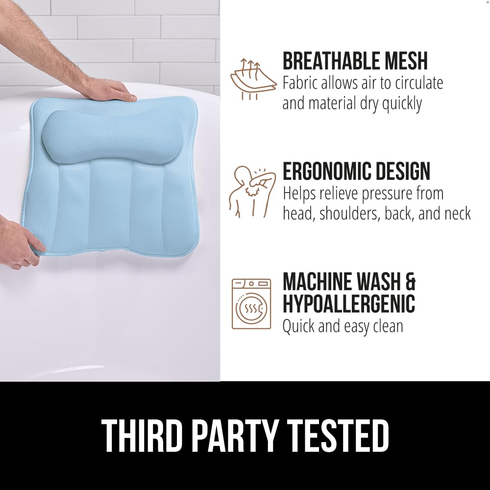 Foto 7 pulgar | Almohada De Baño Gorilla Grip Mesh Para Bañera Con Ventosas Azul - Venta Internacional.