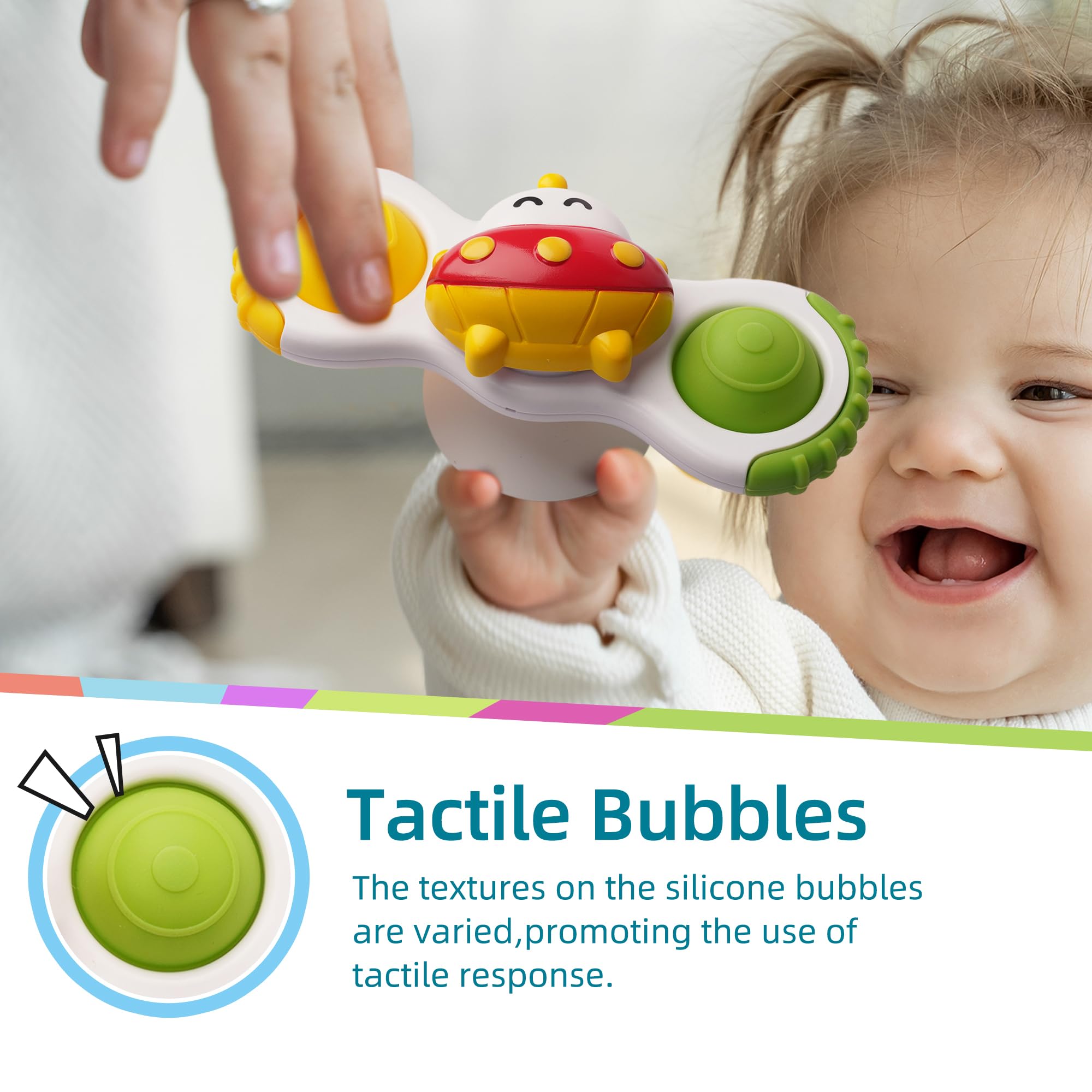 Foto 3 pulgar | Juguete De Baño Fidget Spinner Likee Strong Con Ventosa Para Bebé - Venta Internacional.