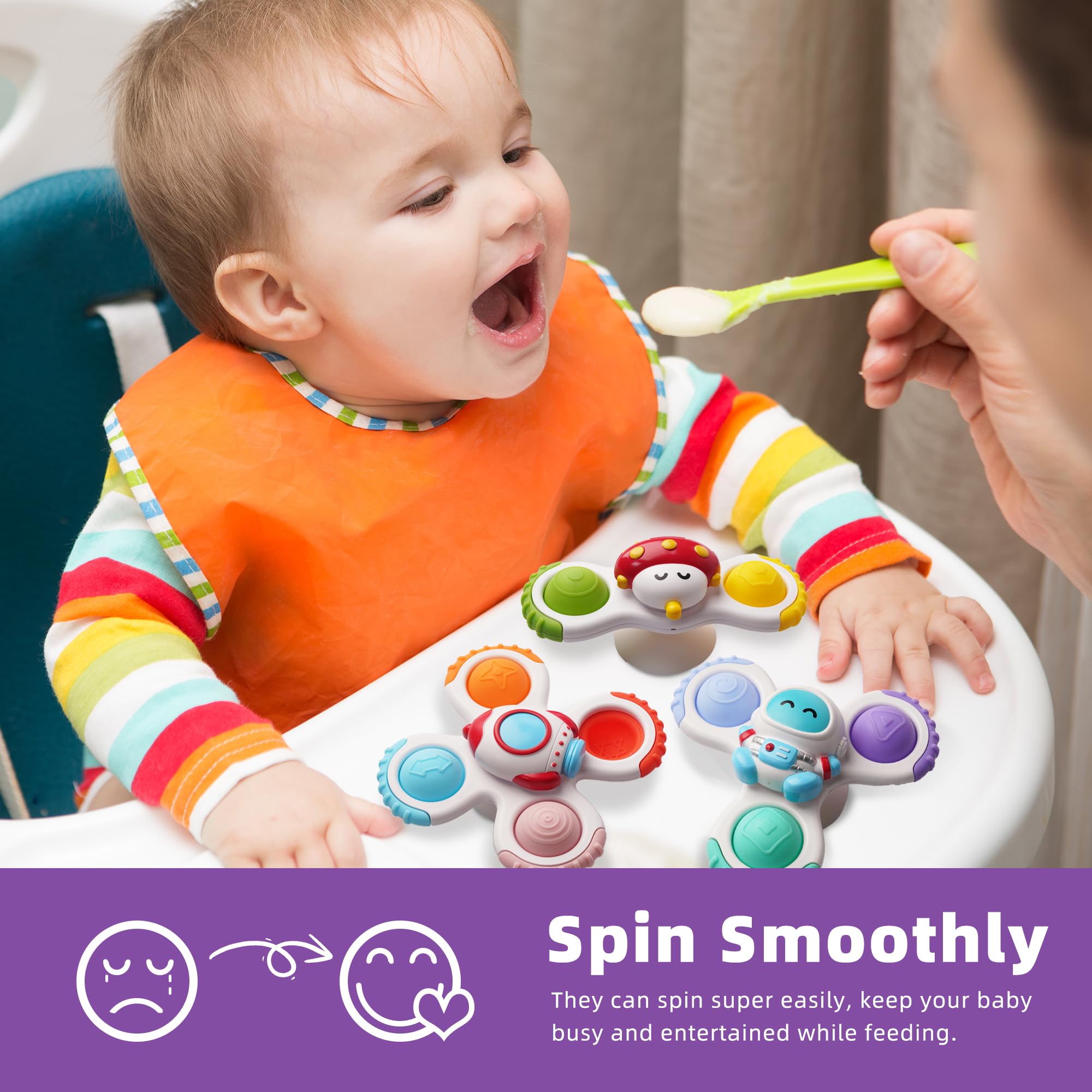 Foto 7 pulgar | Juguete De Baño Fidget Spinner Likee Strong Con Ventosa Para Bebé - Venta Internacional.