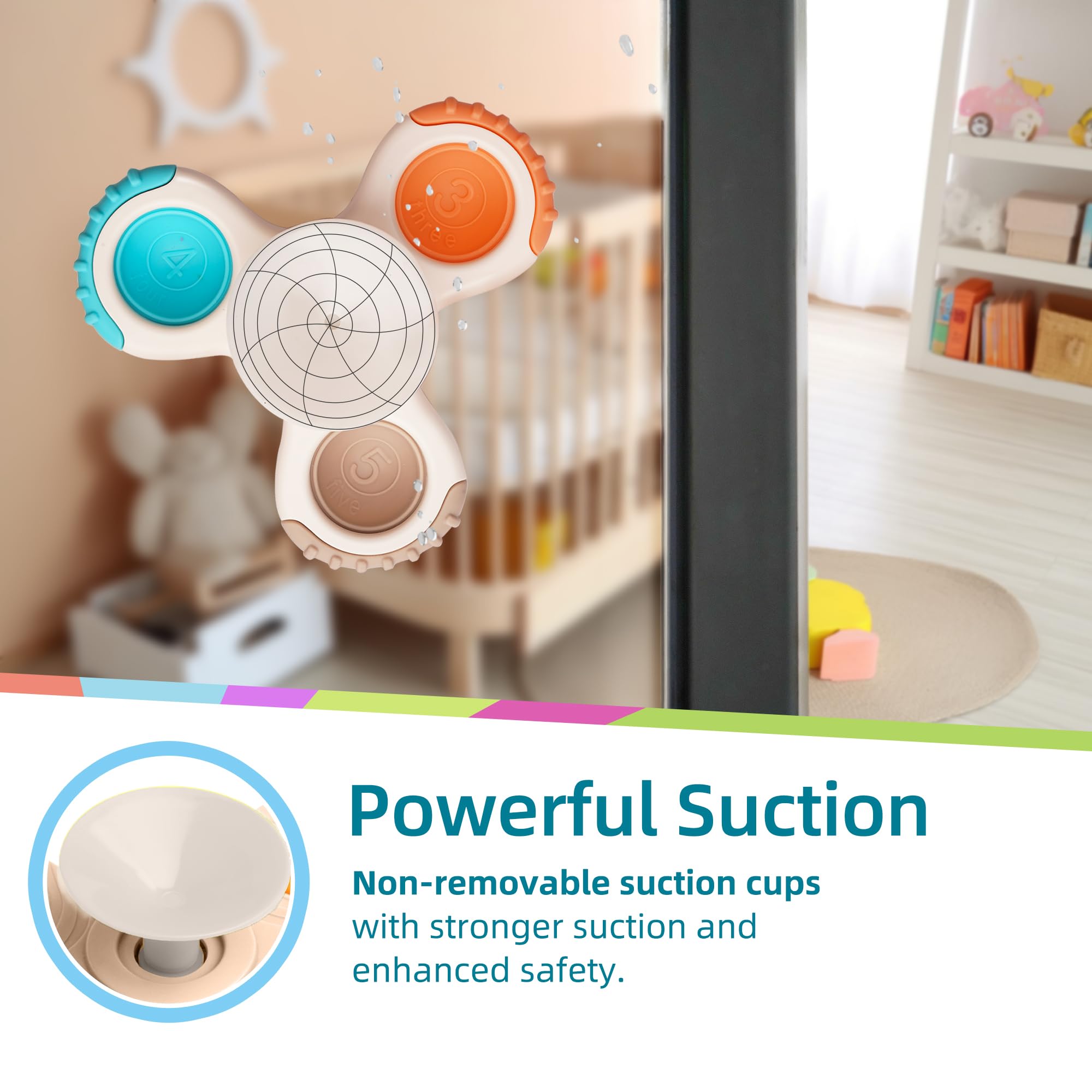 Foto 4 pulgar | Juguete De Baño Fidget Spinner Likee Strong Con Ventosa Para Bebé - Venta Internacional.