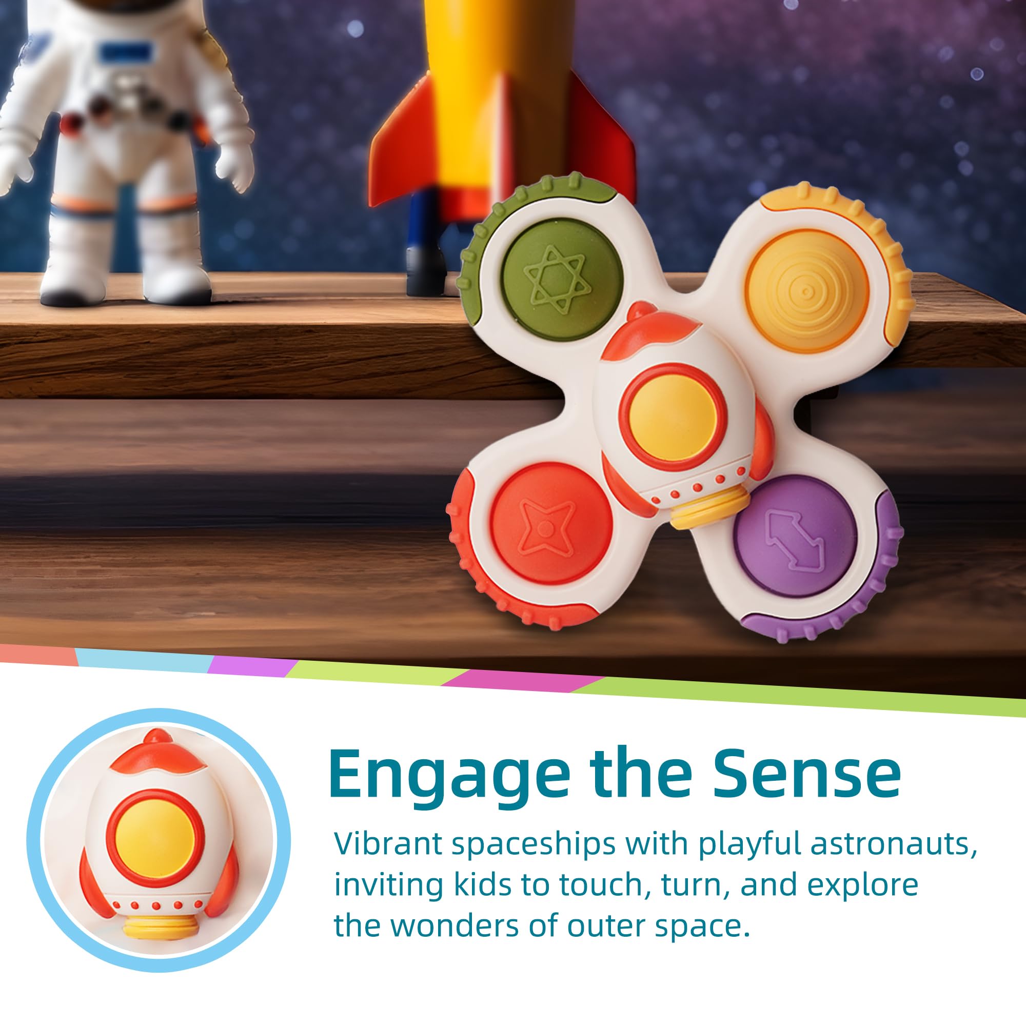 Foto 5 pulgar | Juguete De Baño Fidget Spinner Likee Strong Con Ventosa Para Bebé - Venta Internacional.