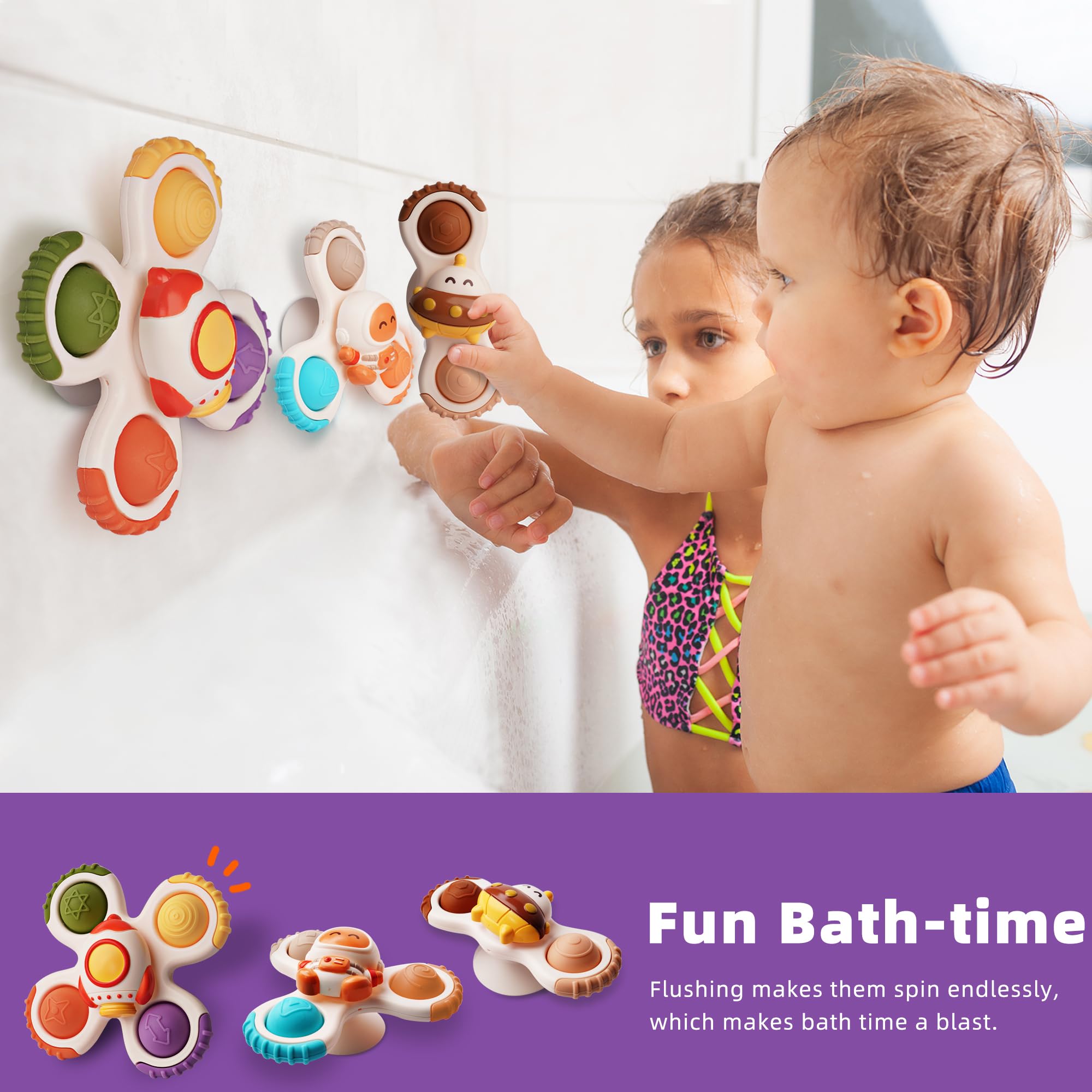 Foto 6 pulgar | Juguete De Baño Fidget Spinner Likee Strong Con Ventosa Para Bebé - Venta Internacional.