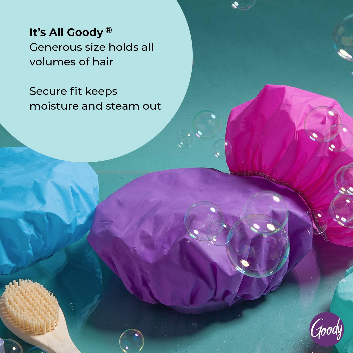 Foto 3 | Gorro De Ducha Goody Styling Essentials, Impermeable, 3 Unidades - Venta Internacional.