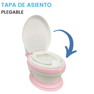 Foto 3 | Baño Entrenador con Asiento Acojinado Generica color Rosa con Tapa y Recipiente