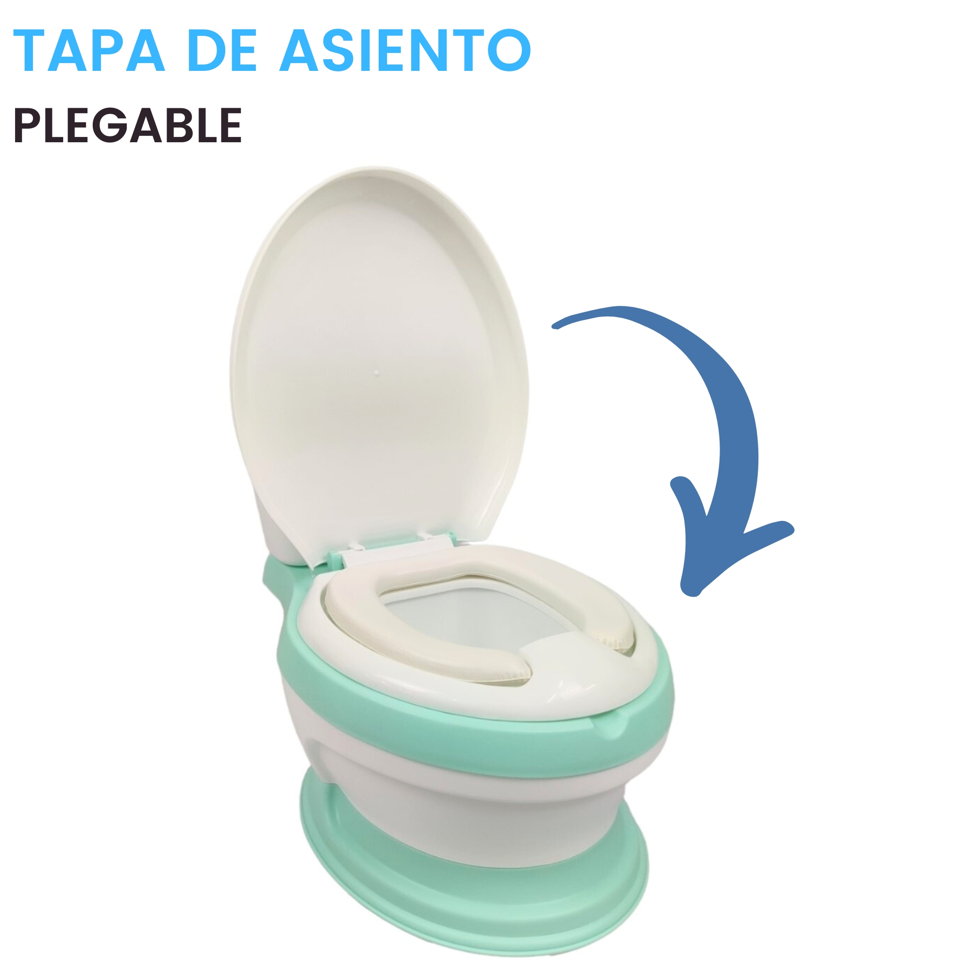 Foto 3 | Baño Entrenador con Asiento Acojinado Generica color Verde con Tapa y Recipiente