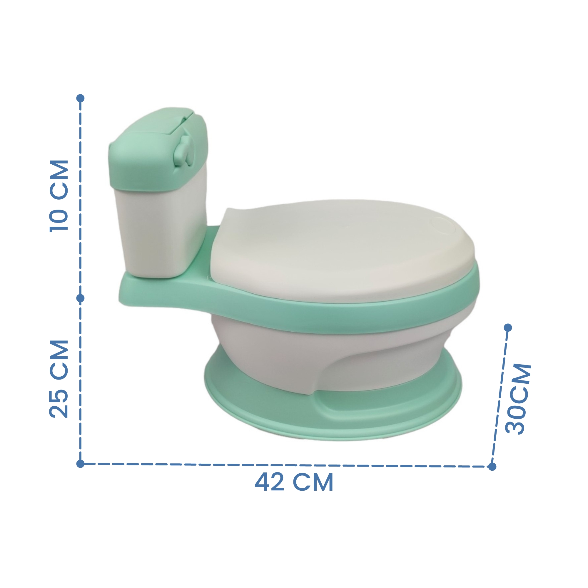 Foto 6 pulgar | Baño Entrenador con Asiento Acojinado Generica color Verde con Tapa y Recipiente