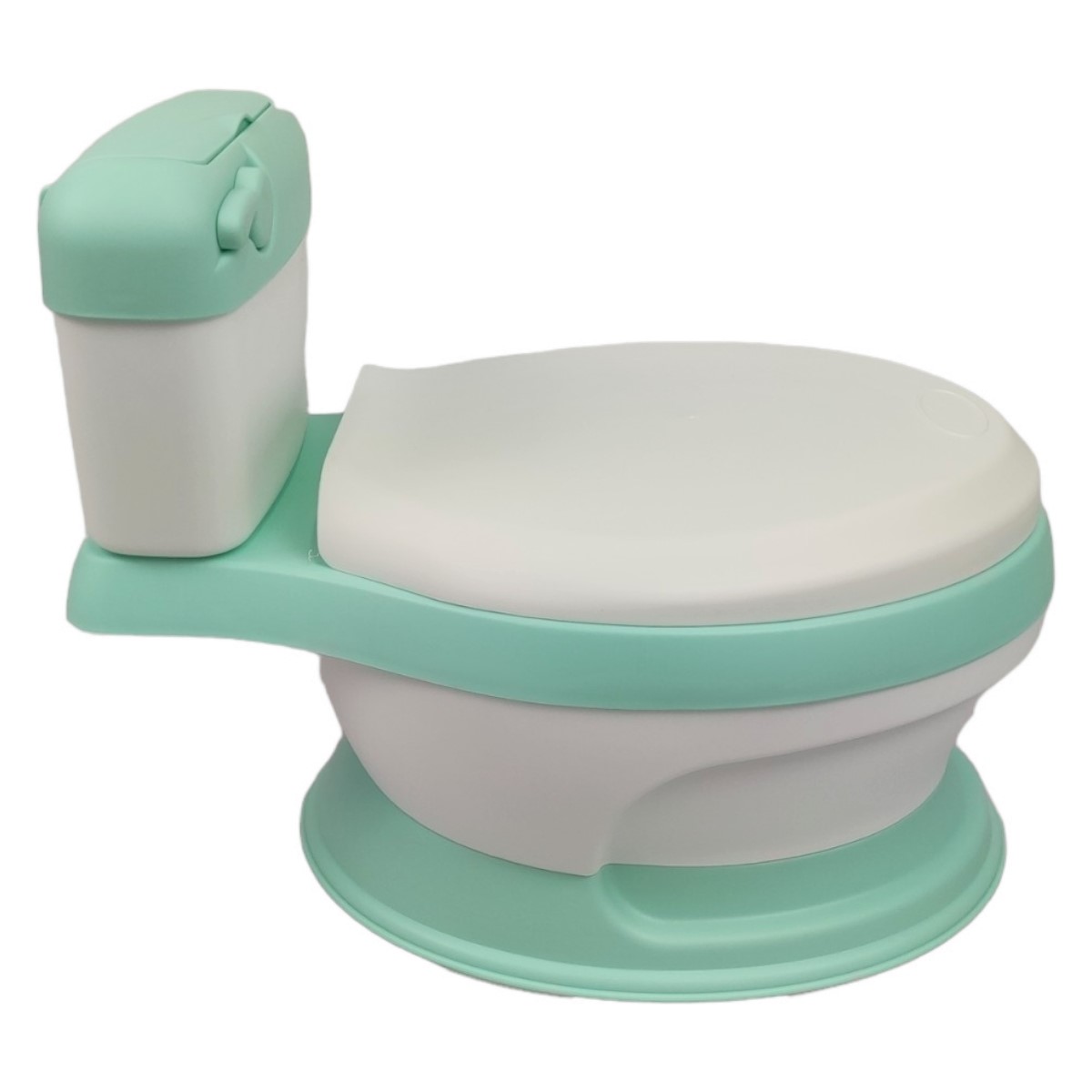 Foto 9 pulgar | Baño Entrenador con Asiento Acojinado Generica color Verde con Tapa y Recipiente