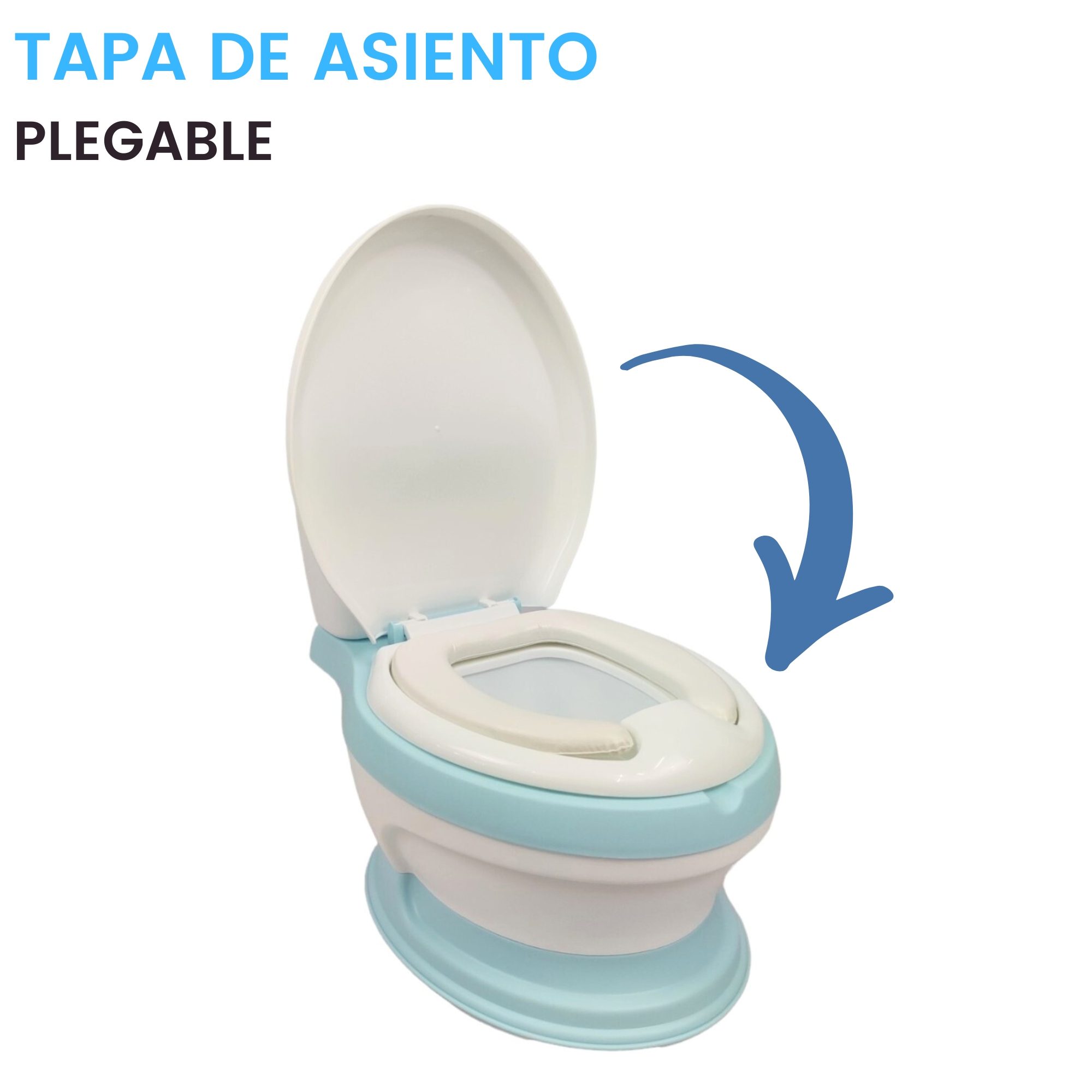 Foto 4 pulgar | Baño Entrenador con Asiento Acojinado Generica color Azul con Tapa y Recipiente