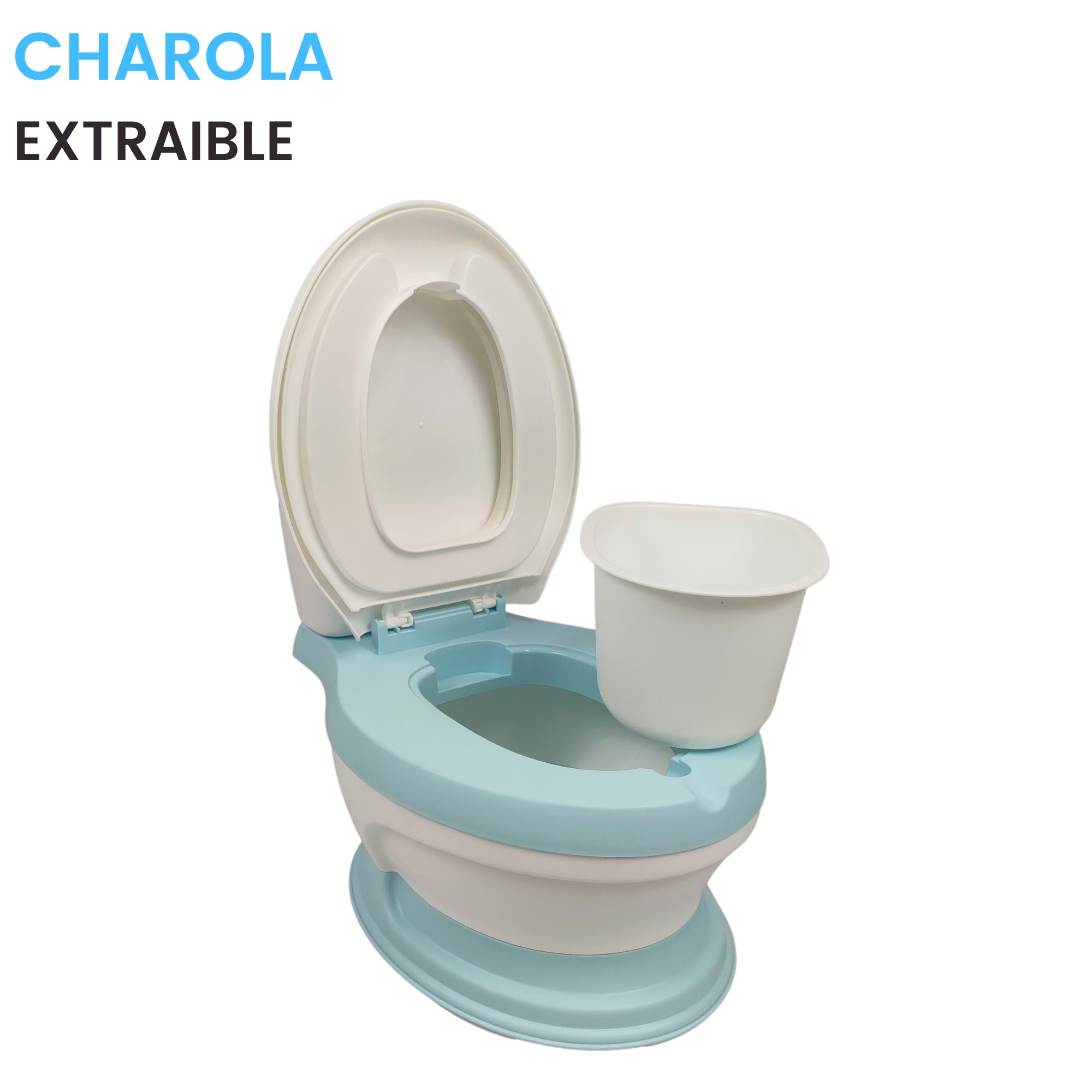 Foto 5 pulgar | Baño Entrenador con Asiento Acojinado Generica color Azul con Tapa y Recipiente