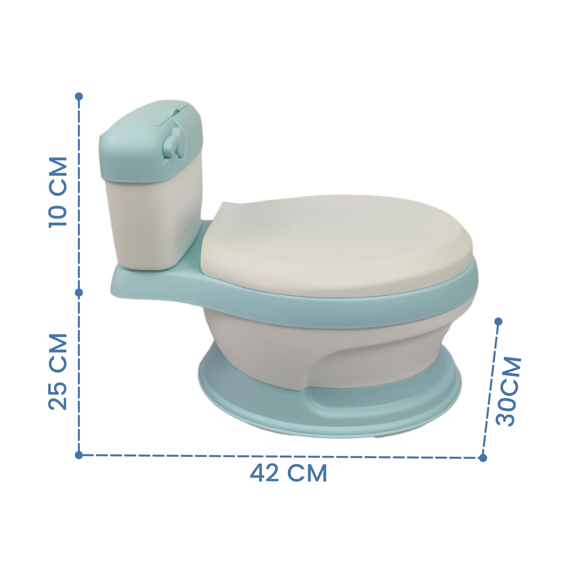 Foto 6 pulgar | Baño Entrenador con Asiento Acojinado Generica color Azul con Tapa y Recipiente