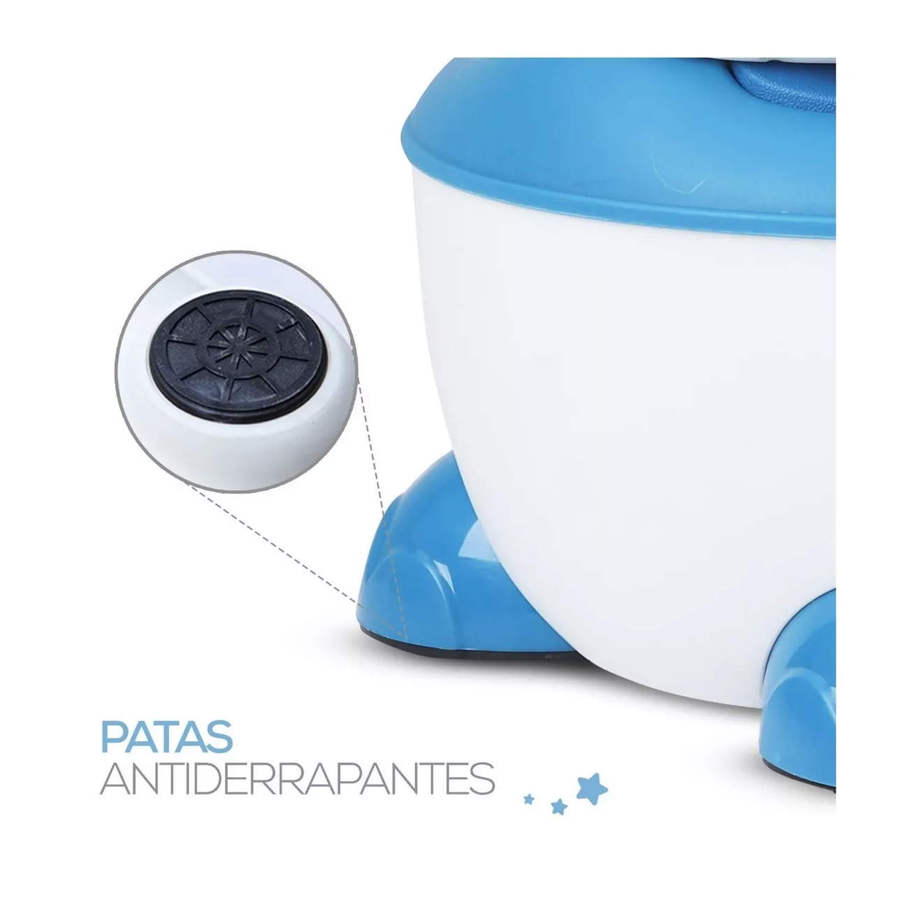 Foto 5 pulgar | Bañito Entrenador BLEUG para Bebés con Asiento Acojinado y Tapa Azul