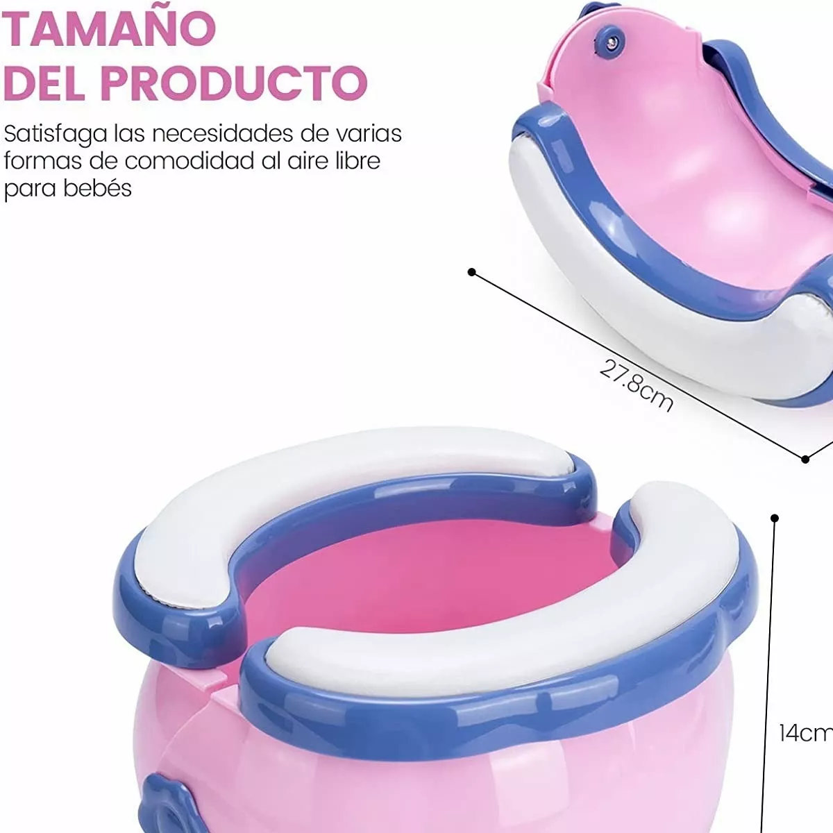 Foto 5 pulgar | Inodoro Plegable Belug Portátil color Rosa para Bebé