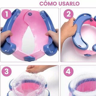 Foto 5 | Inodoro Plegable Belug Portátil color Rosa para Bebé