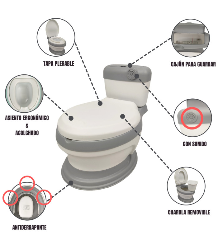 Foto 3 pulgar | Baño Entrenador Acojinado con Sonido y Antiderrapante