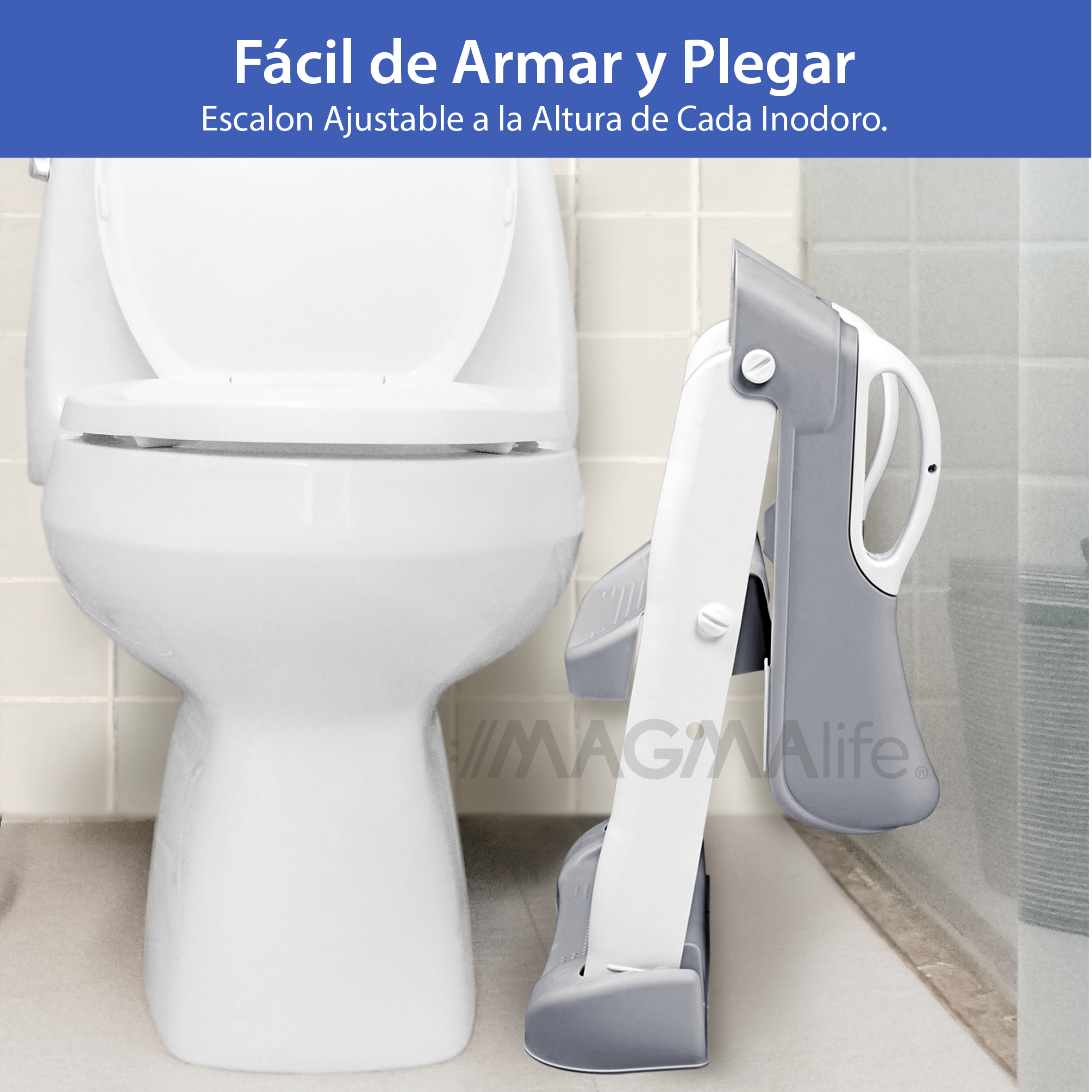 Foto 5 pulgar | Baño Entrenador Magma Life, Asiento Entrenador Para Baño Con Escalera Antideslizante, Taburete Plegable Para Taza De