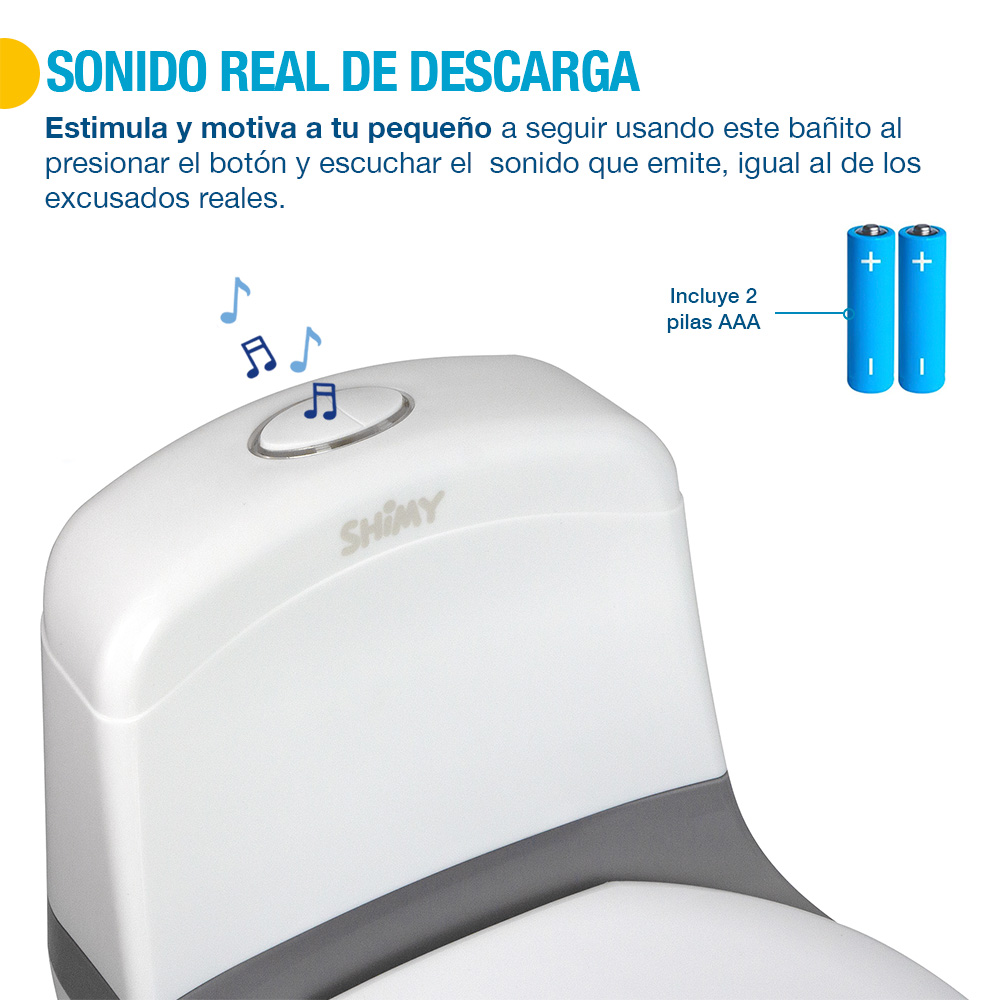 Foto 6 pulgar | Bañito Entrenador con Sonido Realista Escusado Portátil Shimy Gris 83430-gl para Niños