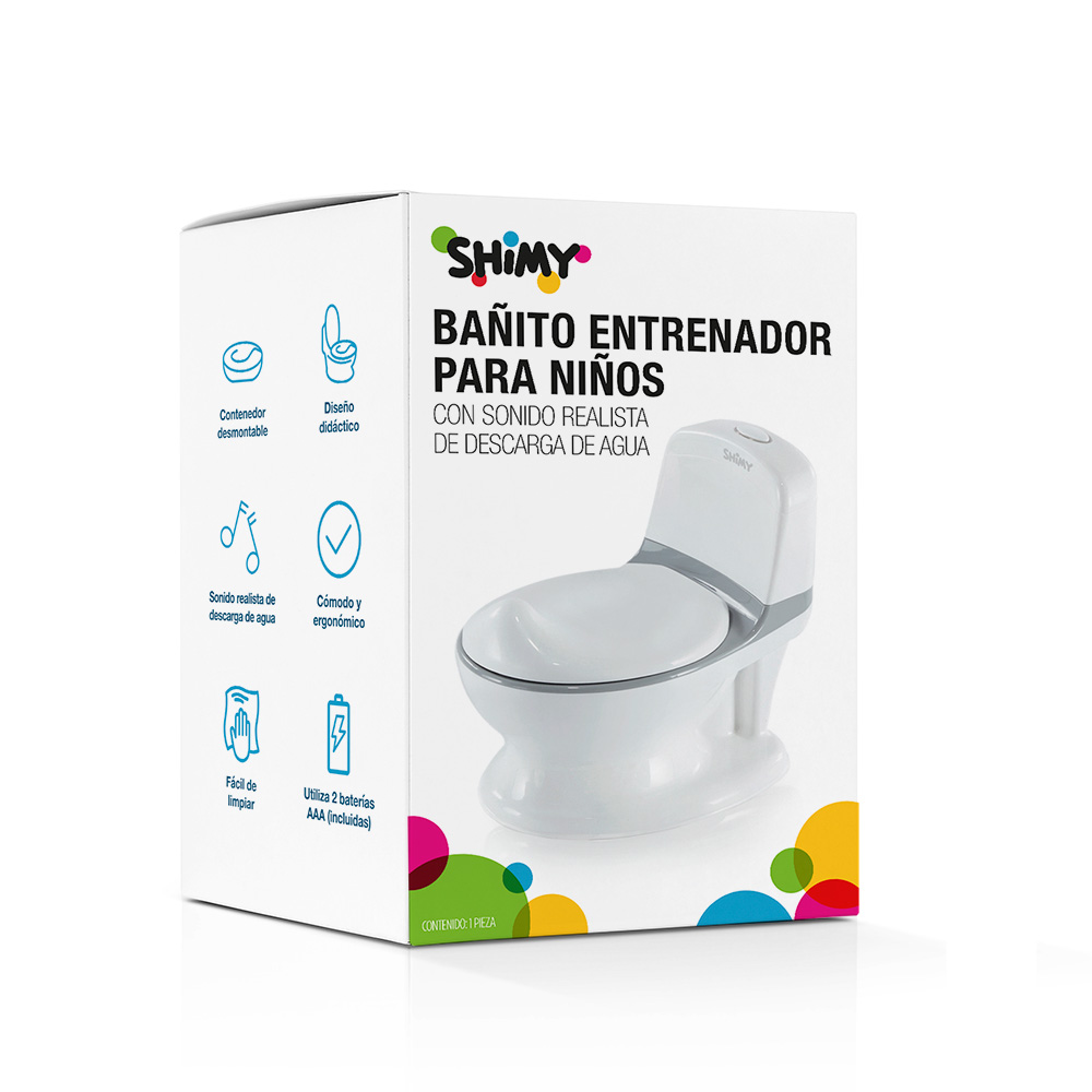 Foto 9 pulgar | Bañito Entrenador con Sonido Realista Escusado Portátil Shimy Gris 83430-gl para Niños