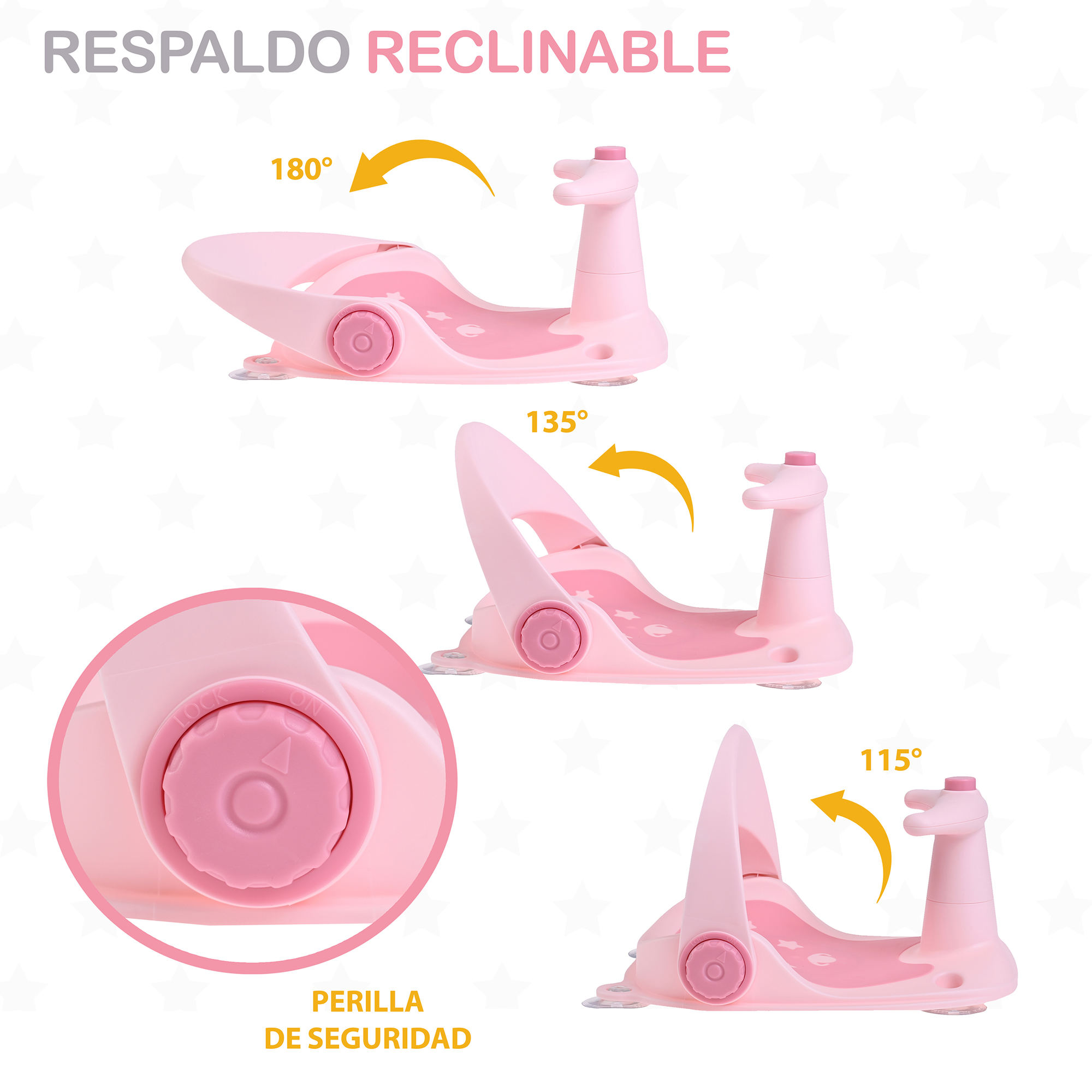 Foto 5 pulgar | Asiento Portátil Eke Life Home Rosa para Bañera