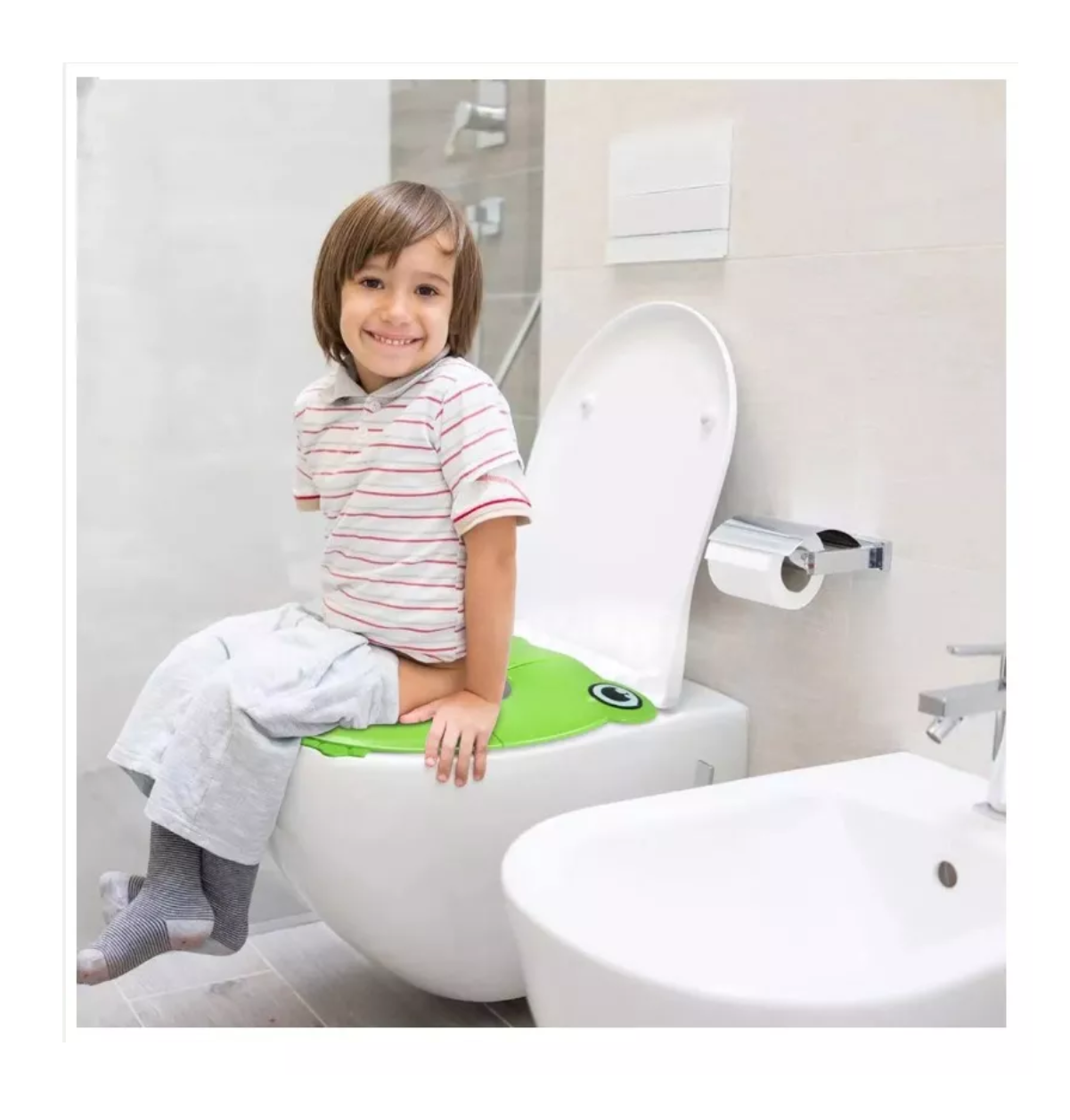 Foto 4 | Asiento Entrenador Inodoro Portátil Baño Plegable Niño Verde