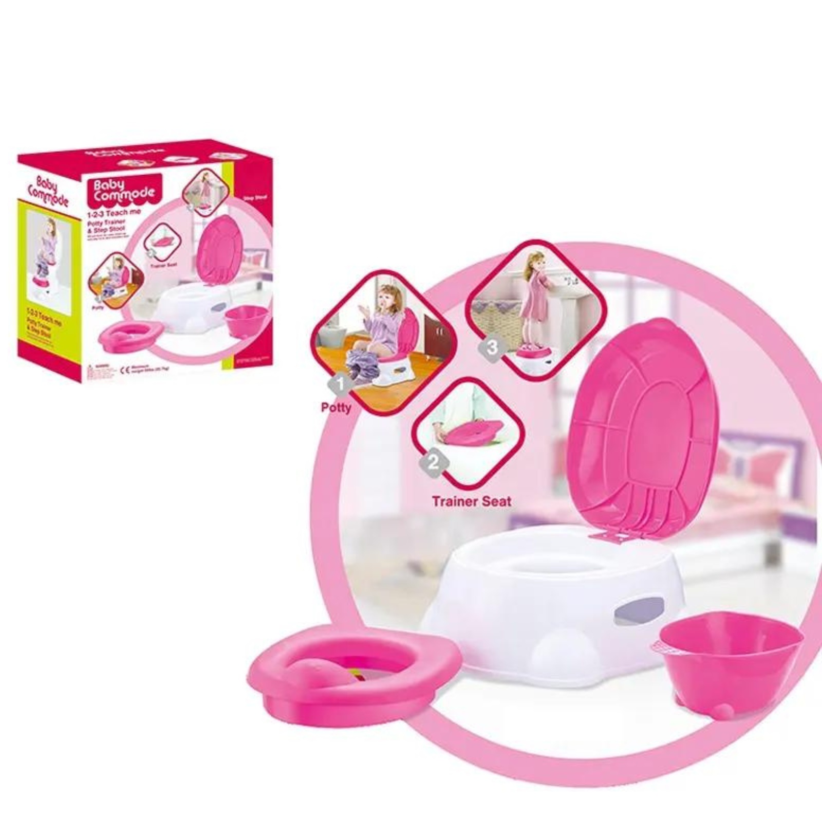 Foto 4 pulgar | Baño Entrenador Aeiou Rosa para Niña