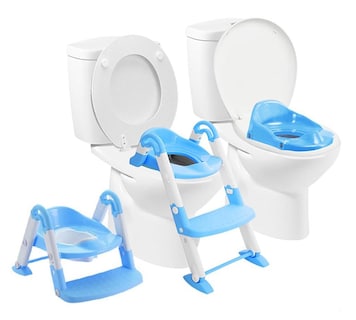 Foto 3 | Baño Entrenador para Bebe Aeiou B069 Escalera 3 en 1 Azul
