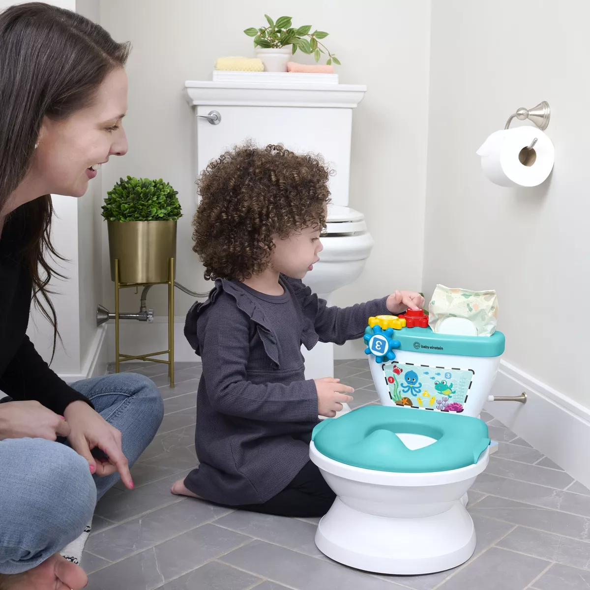 Foto 4 pulgar | Baño Entrenador Baby Einstein 2 en 1 Adaptador Desmontable Blanco