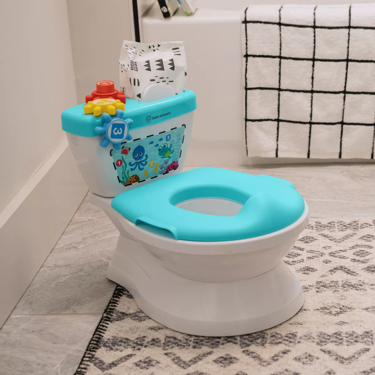 Foto 7 pulgar | Baño Entrenador Baby Einstein 2 en 1 Adaptador Desmontable Blanco