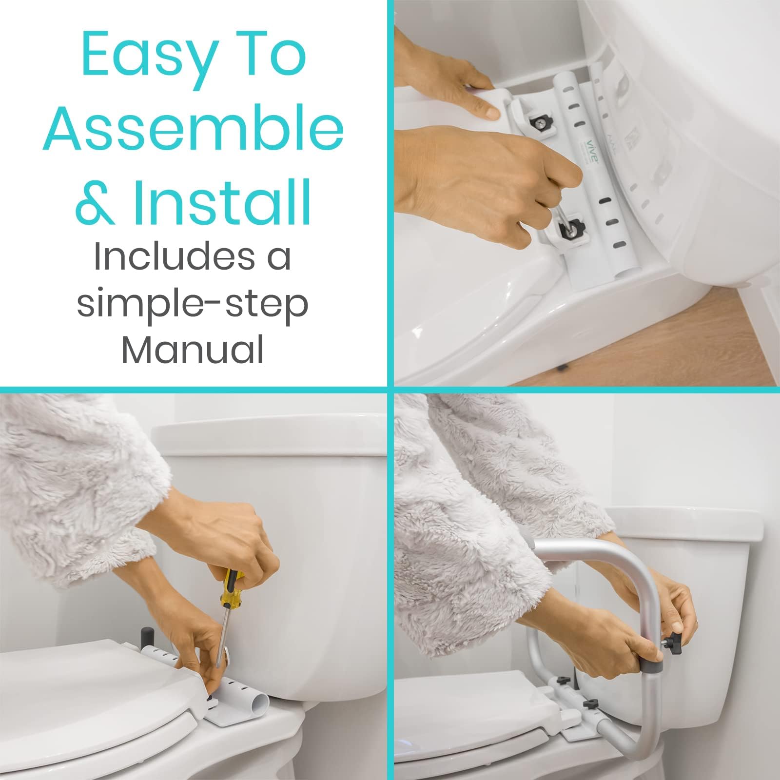 Foto 7 pulgar | Toilet Rail Vive Bathroom Safety Marco Ajustable En Altura - Venta Internacional.