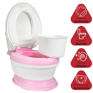 Foto 2 | Baño Entrenador Para Niños Antideslizante Con Asiento Acolchado Diseño Realista - Rosa