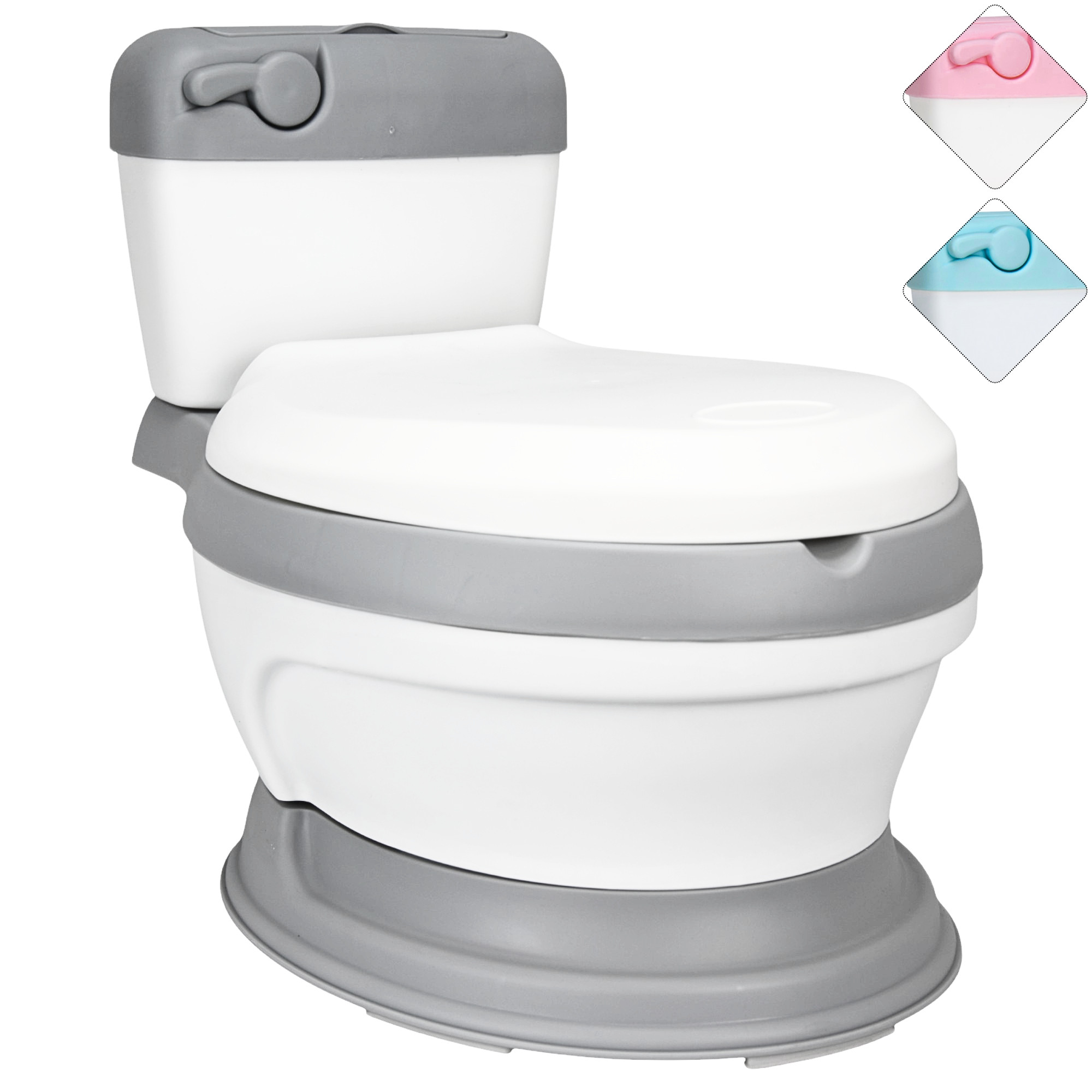 Foto 2 pulgar | Baño Entrenador Para Niños Antideslizante Con Asiento Acolchado Diseño Realista - Gris