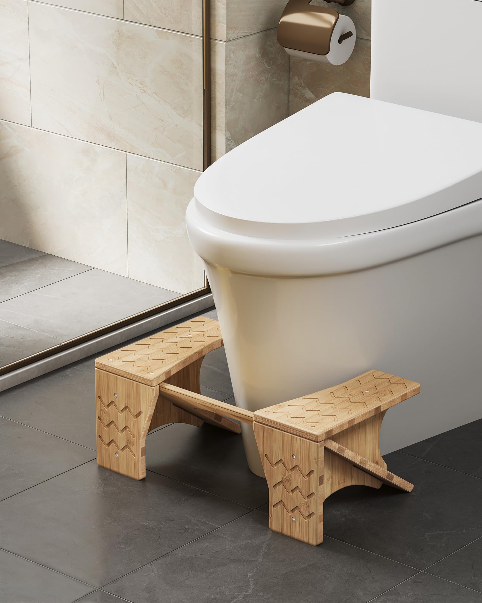 Foto 8 pulgar | Taburete Songmics De Bambú Ajustable En Altura, Color Beige Natural - Venta Internacional.