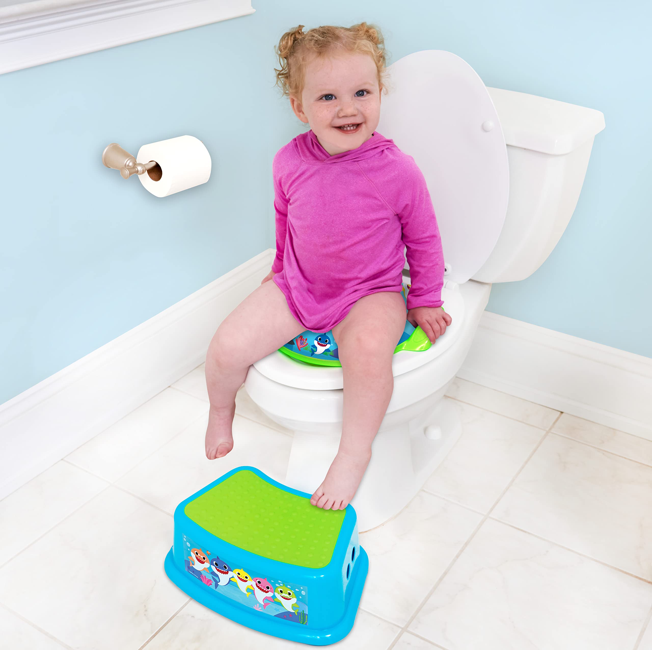 Foto 3 | Set De Entrenamiento Para Ir Al Baño Ginsey Pinkfong Baby Shark, 2 Piezas - Venta Internacional.