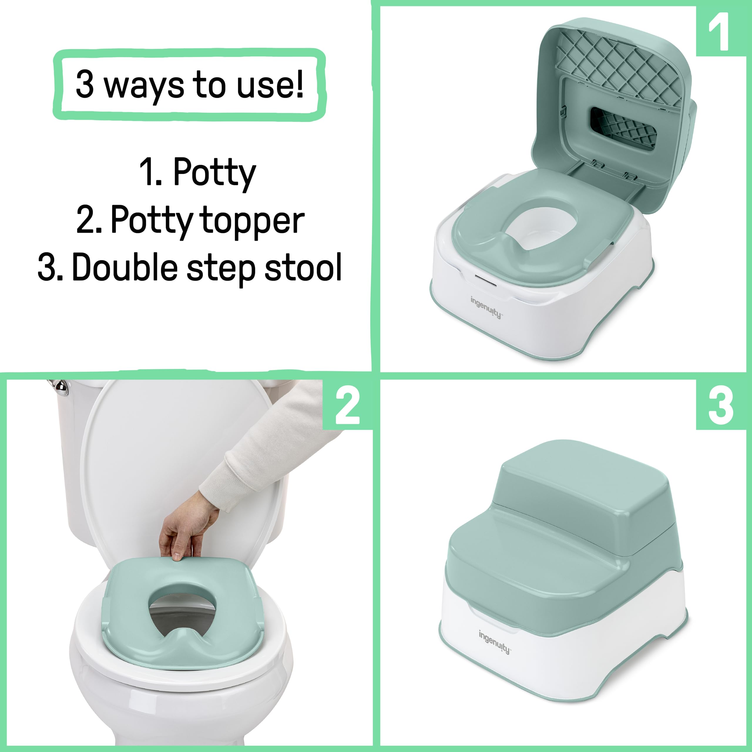 Foto 2 | Sistema De Entrenamiento Para Ir Al Baño 3 En 1 Ingenuity Prepárate Para Ir Al Baño - Venta Internacional.