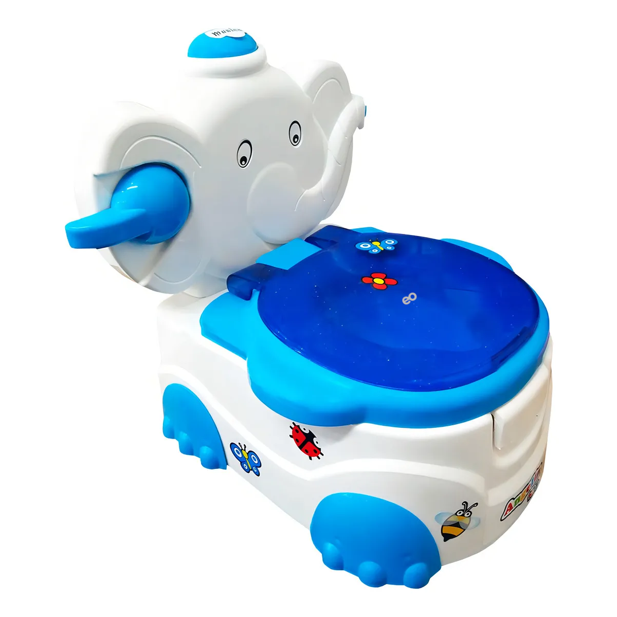 Foto 1 | Bañito Elefante Entrenador Para Bebe Musical Niño Con Dispensador Papel Eo Safe Imports Esi-20297 Azul