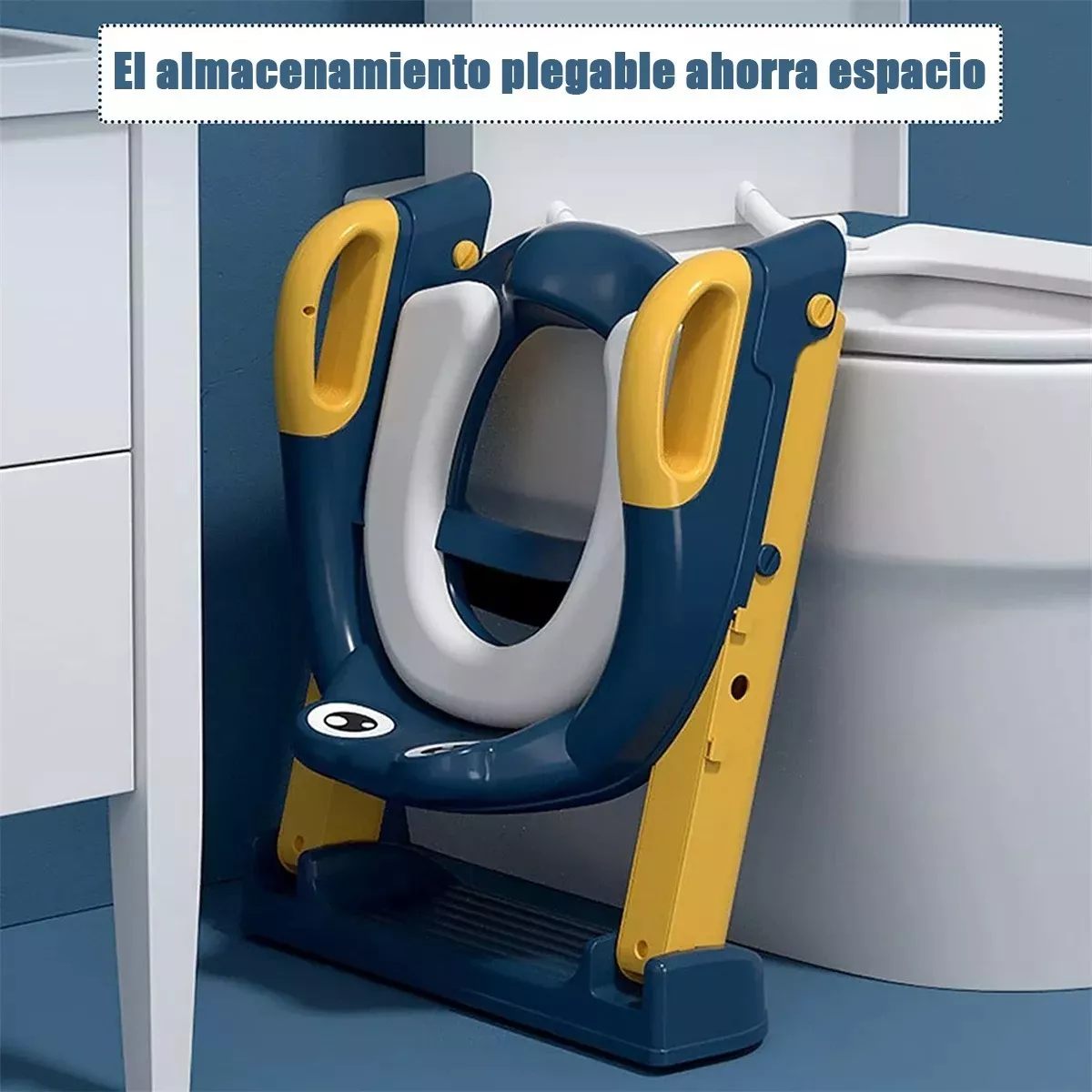 Foto 5 pulgar | Baño para Niños con Escalera y Agarradera Belug color Azul