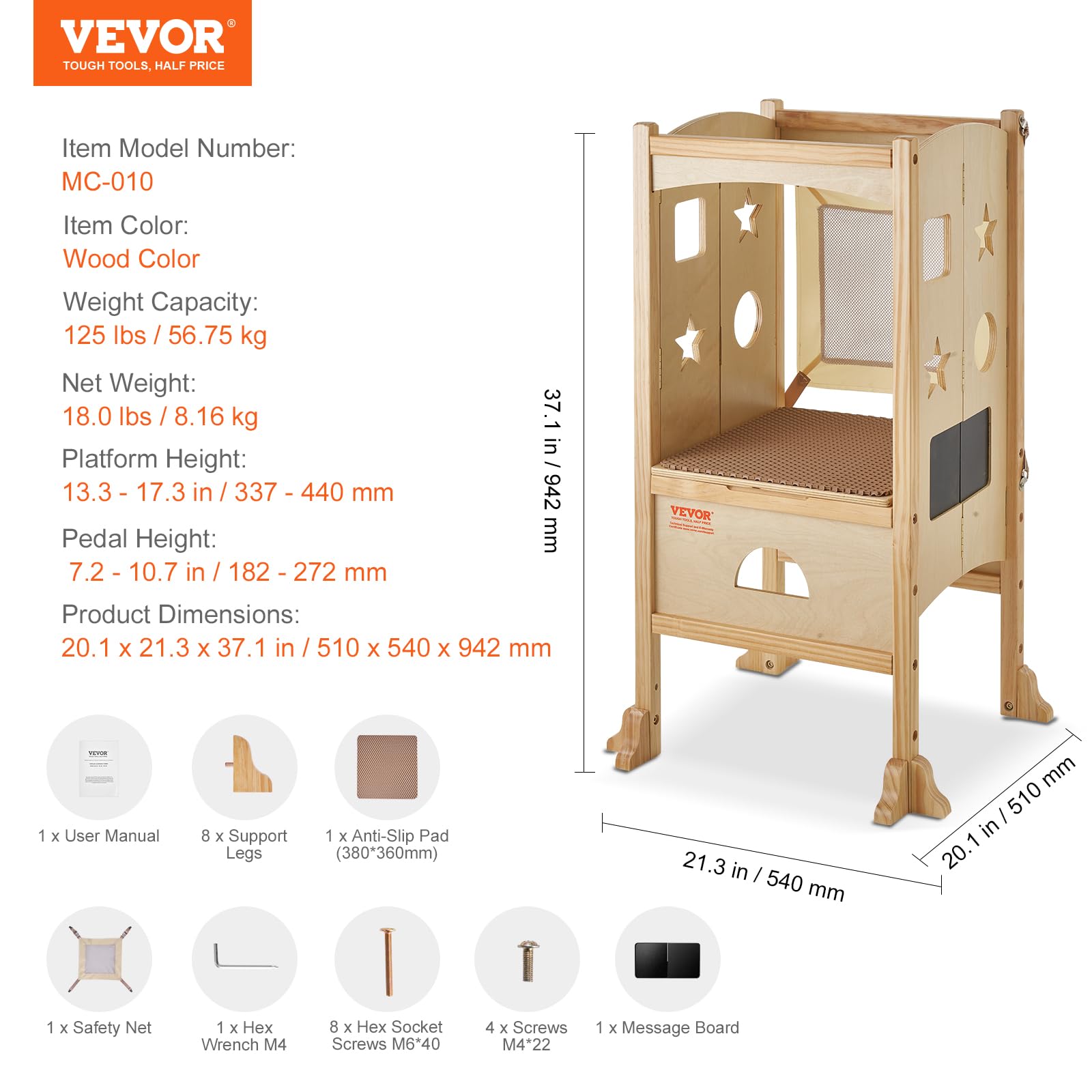 Foto 8 pulgar | Taburete Plegable Vevor Para Niños Pequeños, Ajustable En 3 Alturas - Venta Internacional.