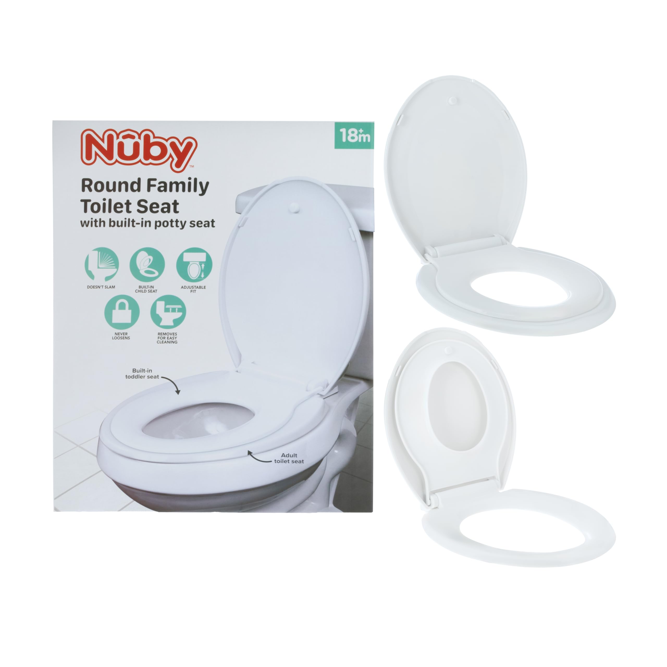 Foto 2 pulgar | Asiento De Inodoro Nuby Family Con Soporte Para Ir Al Baño Para Inodoros Redondos - Venta Internacional.