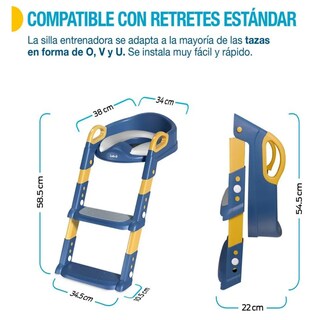 Foto 3 | Asiento Entrenador Con Escalera Plegable 2-5 Años Para Niños Lab.g Azul