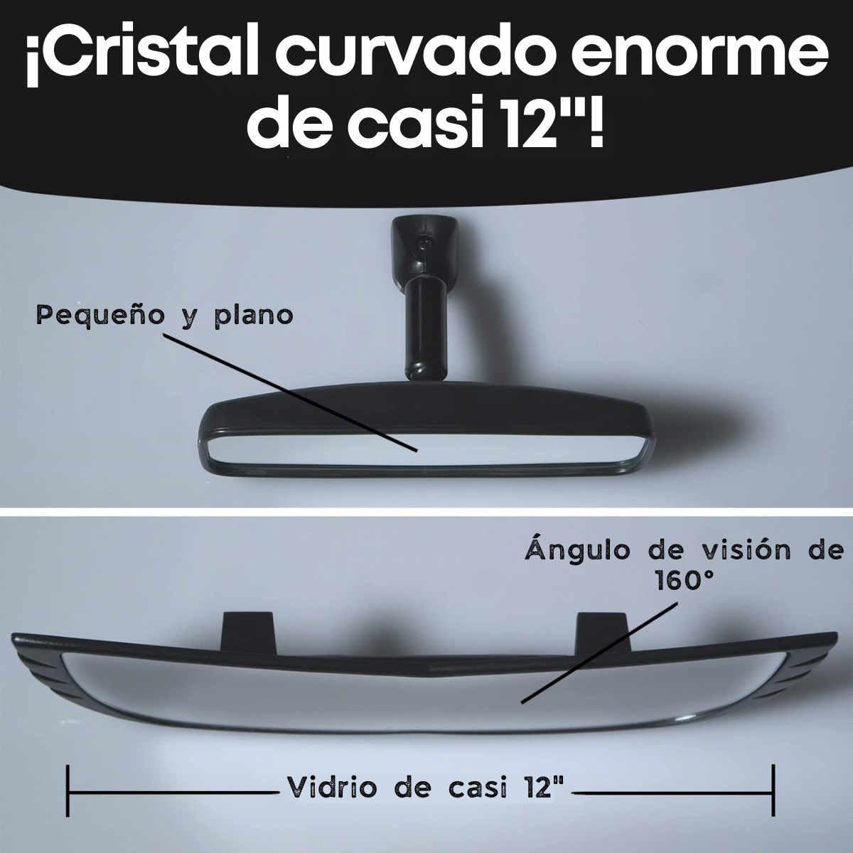 Foto 4 pulgar | Espejo Retrovisor Gran Angular Reduce Puntos Ciego Universal