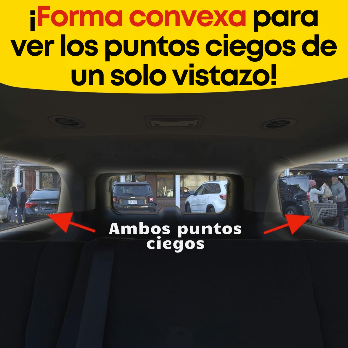 Foto 5 pulgar | Espejo Retrovisor Gran Angular Reduce Puntos Ciego Universal