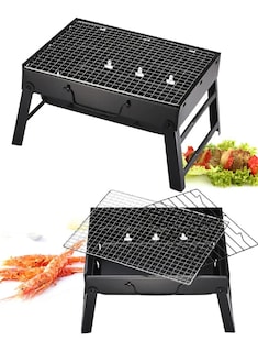 Foto 2 | Asador de Carbón Malubero color Negro Portátil Plegable de Acero Inoxidable