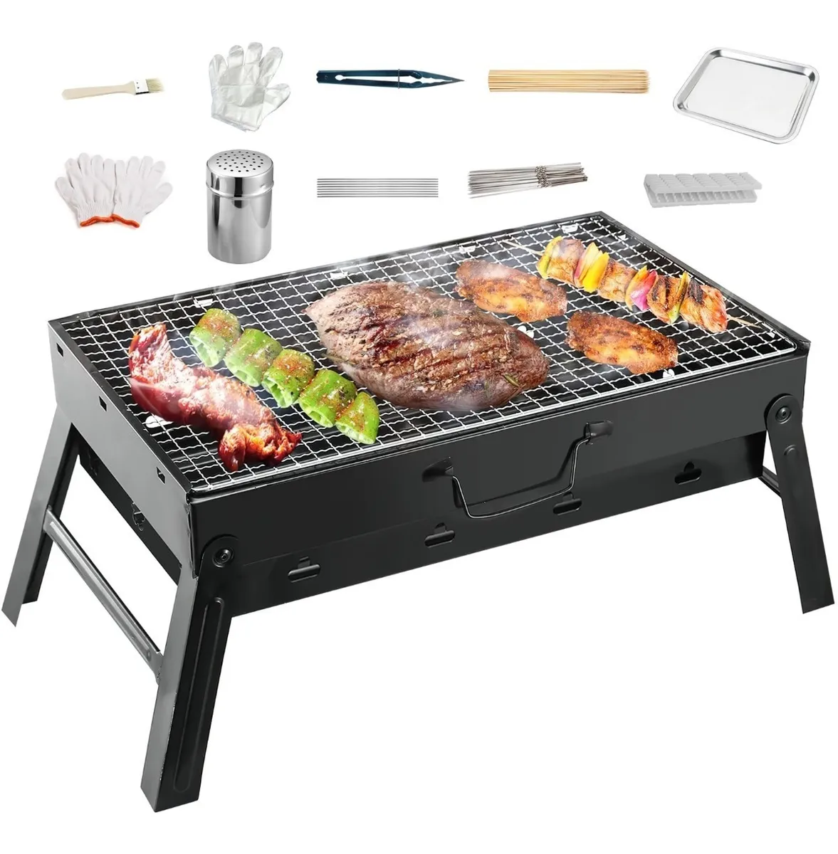 Foto 4 pulgar | Asador a Carbón Portátil Plegable Malubero con Kit de Accesorios