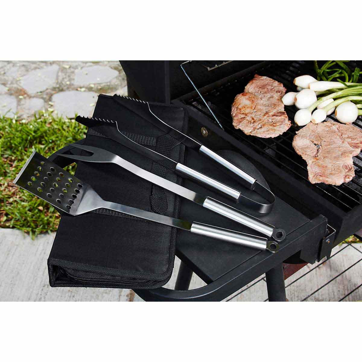 Foto 3 | Set de Asado Parrilla Más Maletín Utensilios Acero Inoxidable