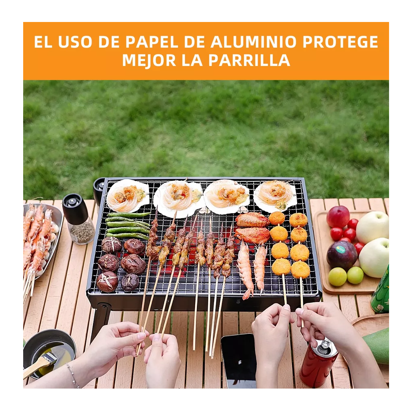 Foto 3 pulgar | Asador Portátil Belug de Acero Inoxidable color Negro