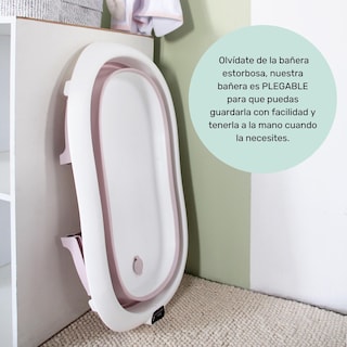 Foto 4 | Bañera Para Bebé Ó Tina De Baño Plegable Con Cojín Flotante Anti-deslizante Nap Baby - Rosa
