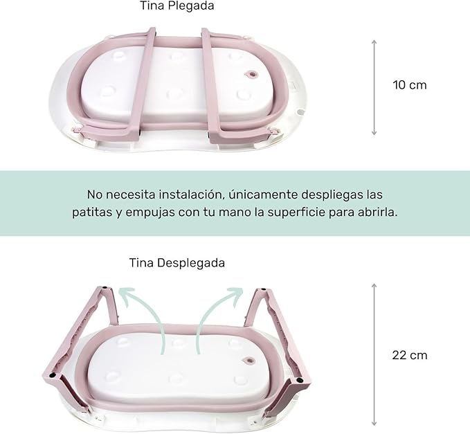 Foto 6 pulgar | Bañera Para Bebé Ó Tina De Baño Plegable Con Cojín Flotante Anti-deslizante Nap Baby - Rosa